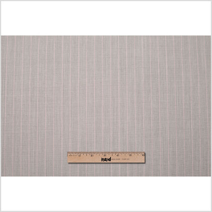 Italian Light Taupe Striped Stretch Polyester Suiting - Folded