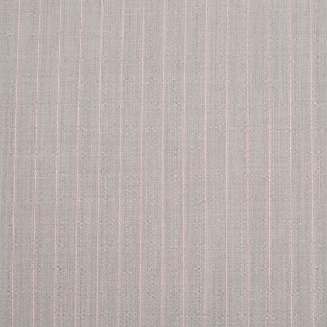 Italian Light Taupe Striped Stretch Polyester Suiting