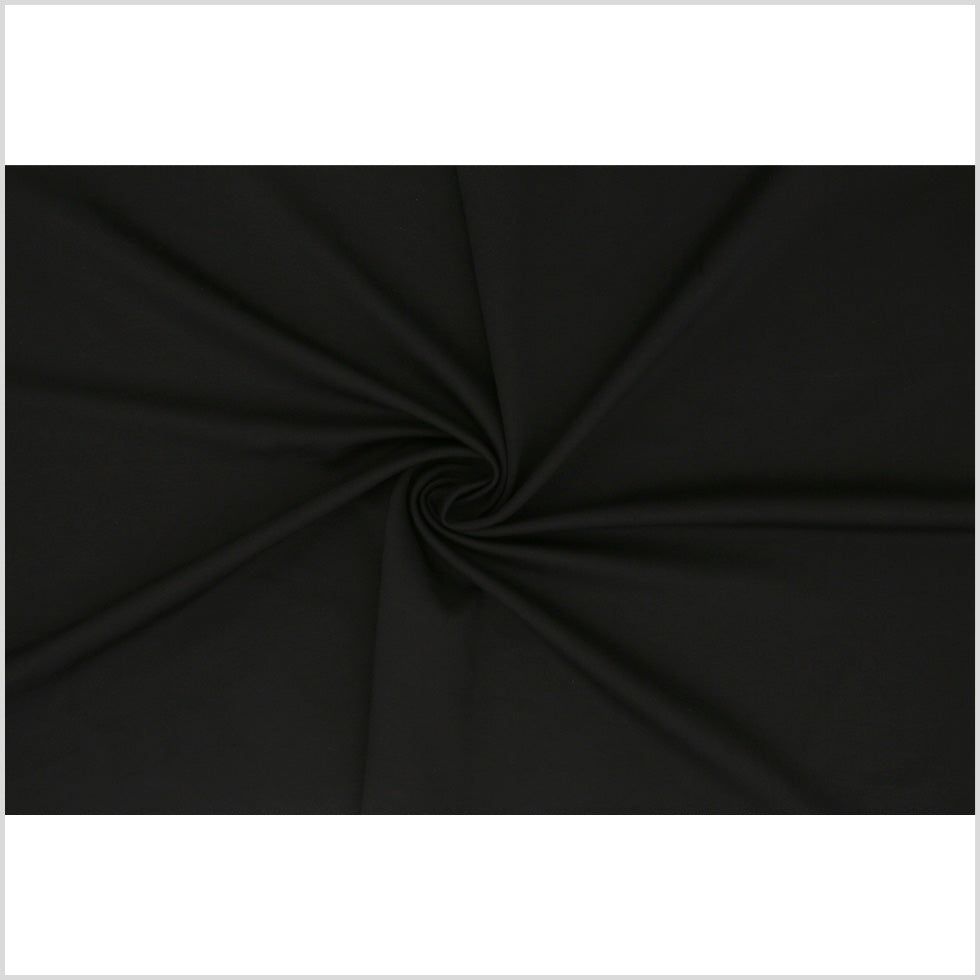 Black Stretch Nylon-Rayon Ponte Roma Folded
