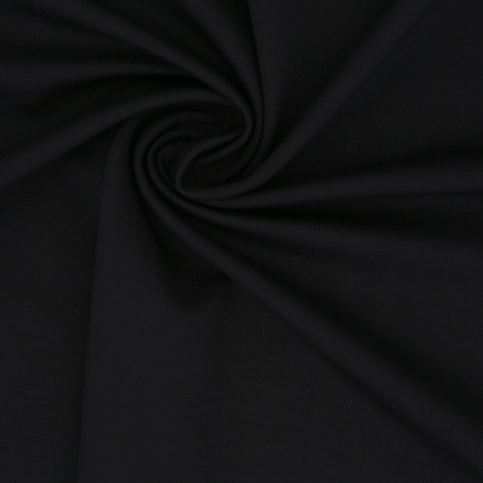 Black Stretch Nylon-Rayon Ponte Roma