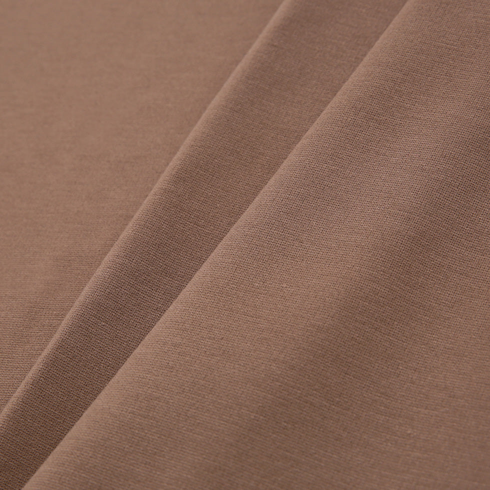 Taupe Stretch Nylon-Rayon Ponte Roma Detail