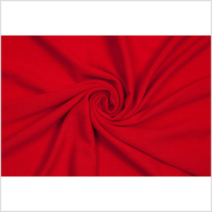 Red Polyester-Rayon Stretch French Terry Cloth Full