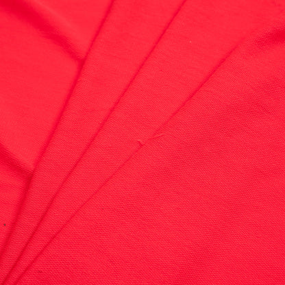 Neon Coral Polyester-Rayon Stretch French Terry Cloth Folded