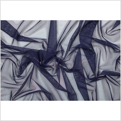 Navy Stretch Polyester Power Mesh - Folded