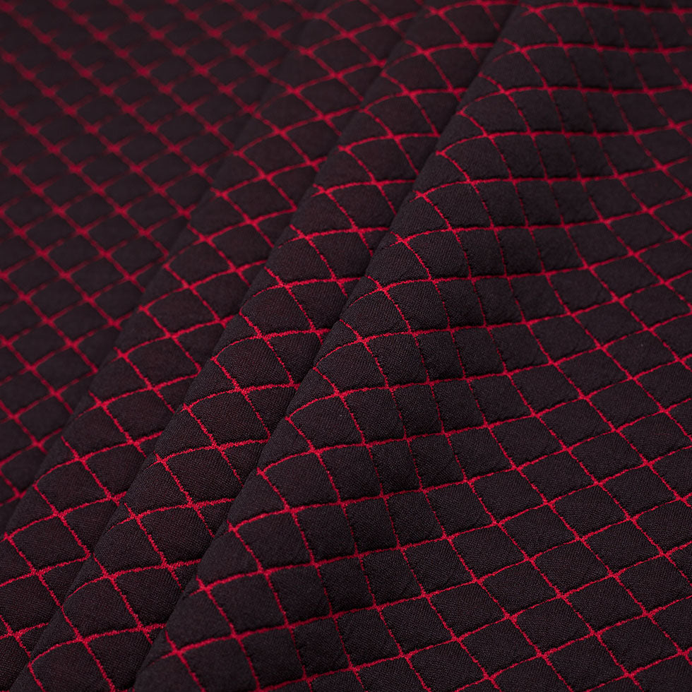 Black/Merlot Two Tone Polyester Quilt Folded