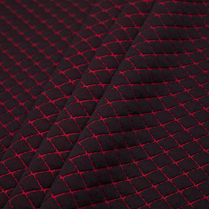 Black/Merlot Two Tone Polyester Quilt Folded