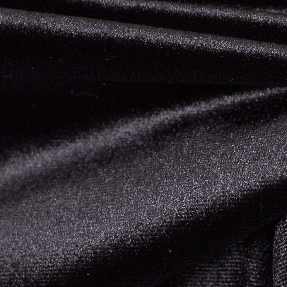 Polyester Stretch Velvet - Black Full