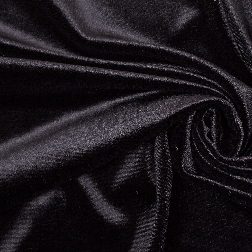 Polyester Stretch Velvet - Black