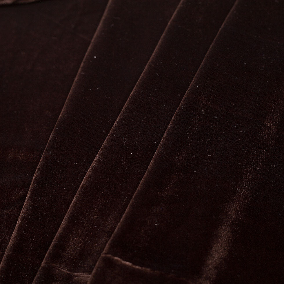 Brown Polyester Stretch Velvet Folded