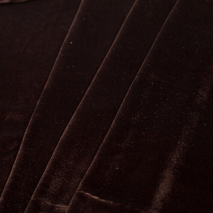 Brown Polyester Stretch Velvet Folded