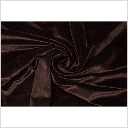 Brown Polyester Stretch Velvet Full