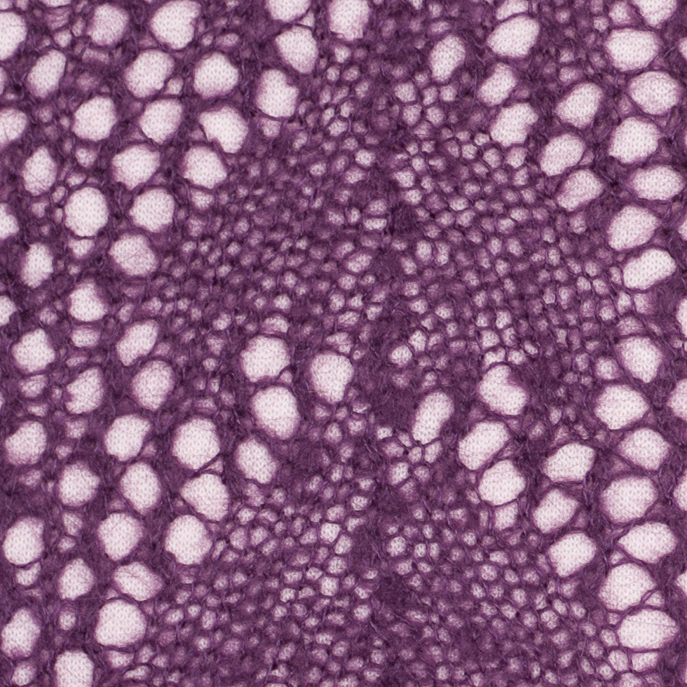 Italian Sunset Purple Crochet Knit Backed By Wool Fleece Jersey Detail