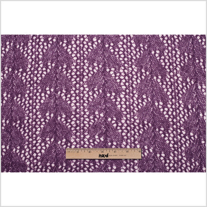 Italian Sunset Purple Crochet Knit Backed By Wool Fleece Jersey Full