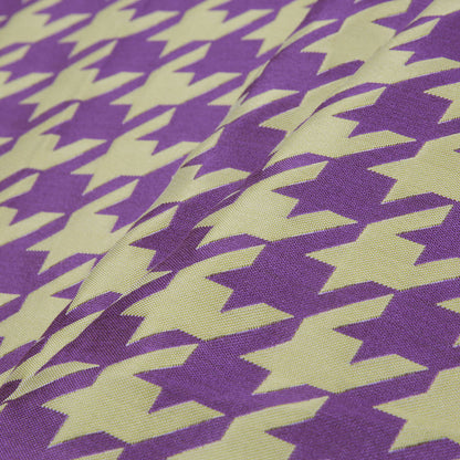 Purple Houndstooth Polyester Brocade Folded