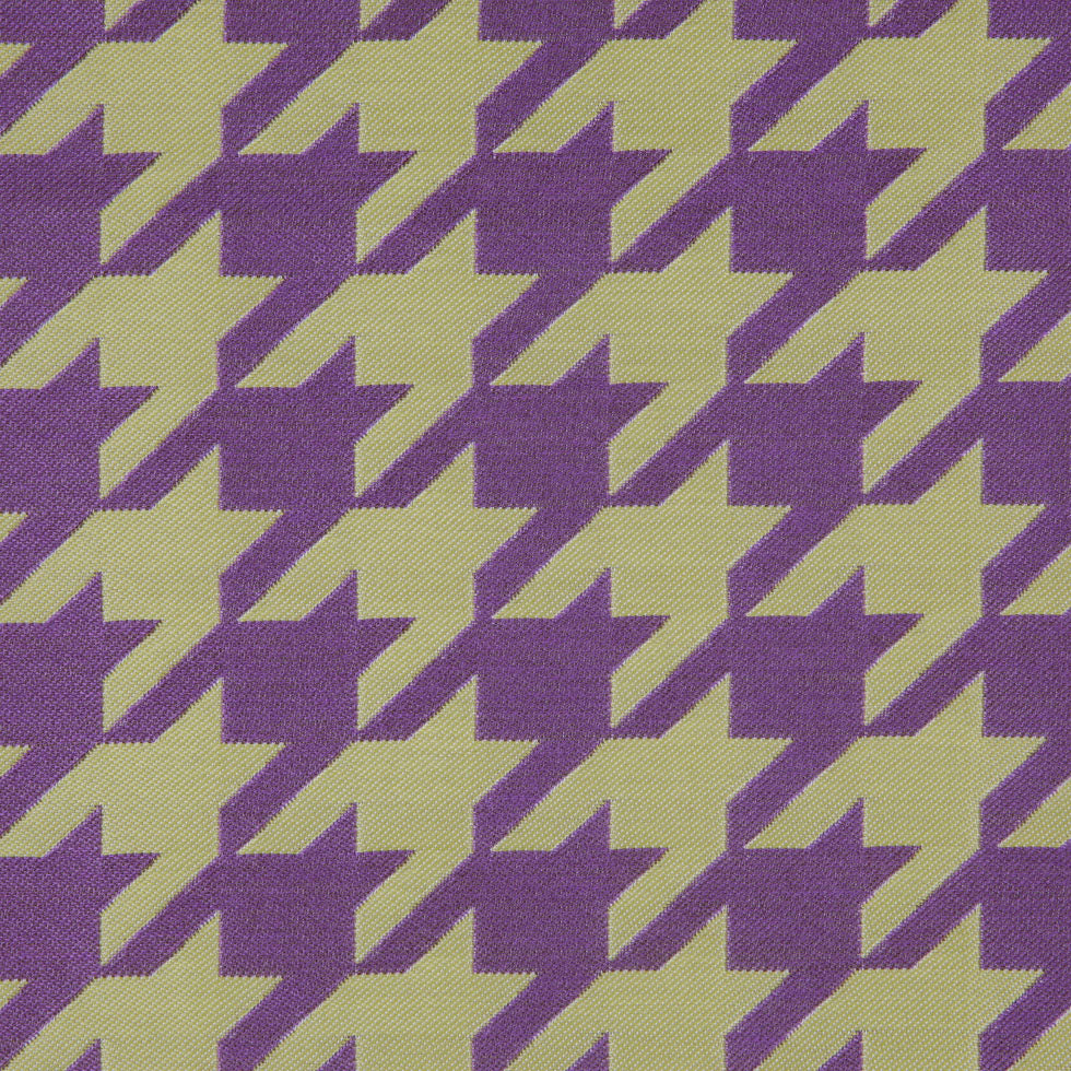 Purple Houndstooth Polyester Brocade Detail