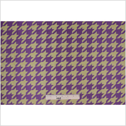 Purple Houndstooth Polyester Brocade Full