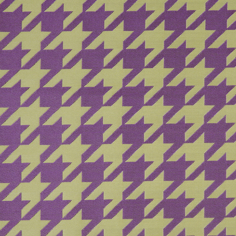 Purple Houndstooth Polyester Brocade