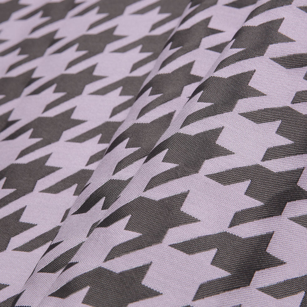 Lilac Houndstooth Polyester Brocade - Folded
