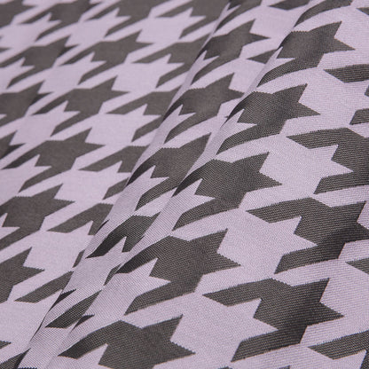Lilac Houndstooth Polyester Brocade - Folded