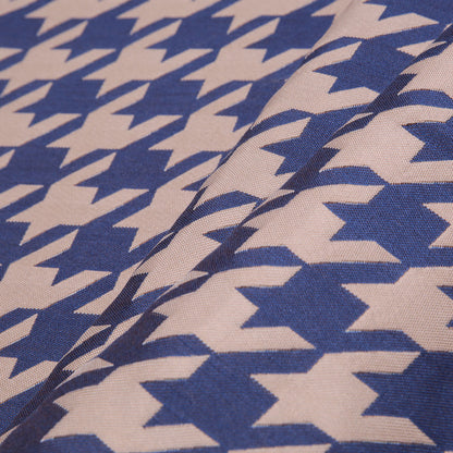 Denim Houndstooth Polyester Brocade Folded