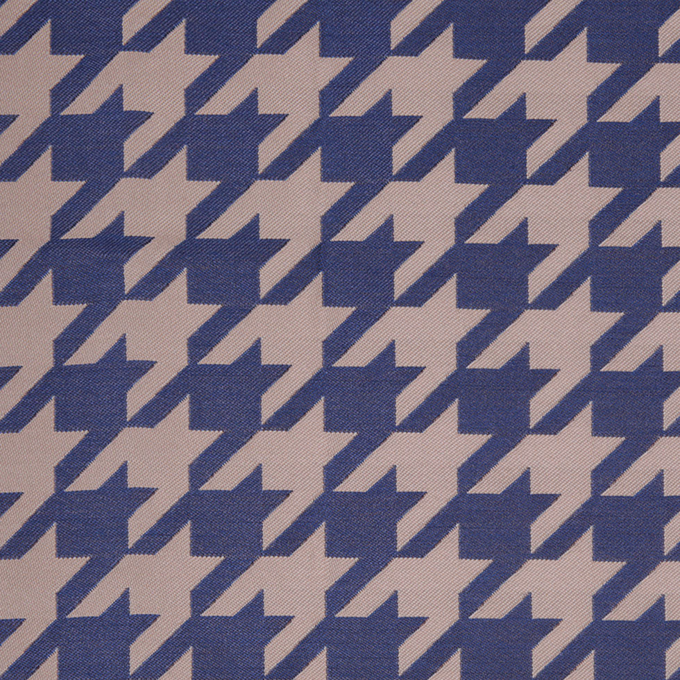 Denim Houndstooth Polyester Brocade