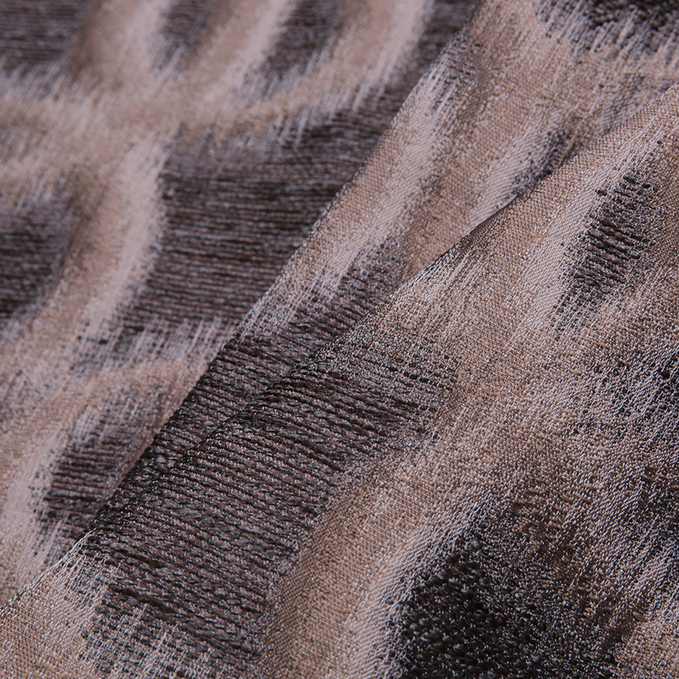 Mocha Geometric Ikat Bubbles Polyester Woven Folded