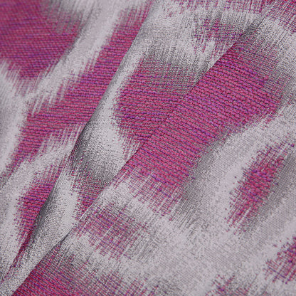 Fuchsia Geometric Ikat Bubbles Polyester Woven Folded