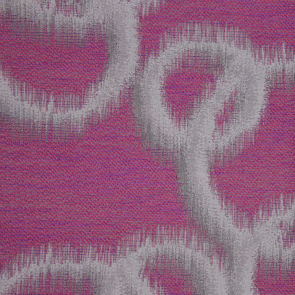 Fuchsia Geometric Ikat Bubbles Polyester Woven Detail