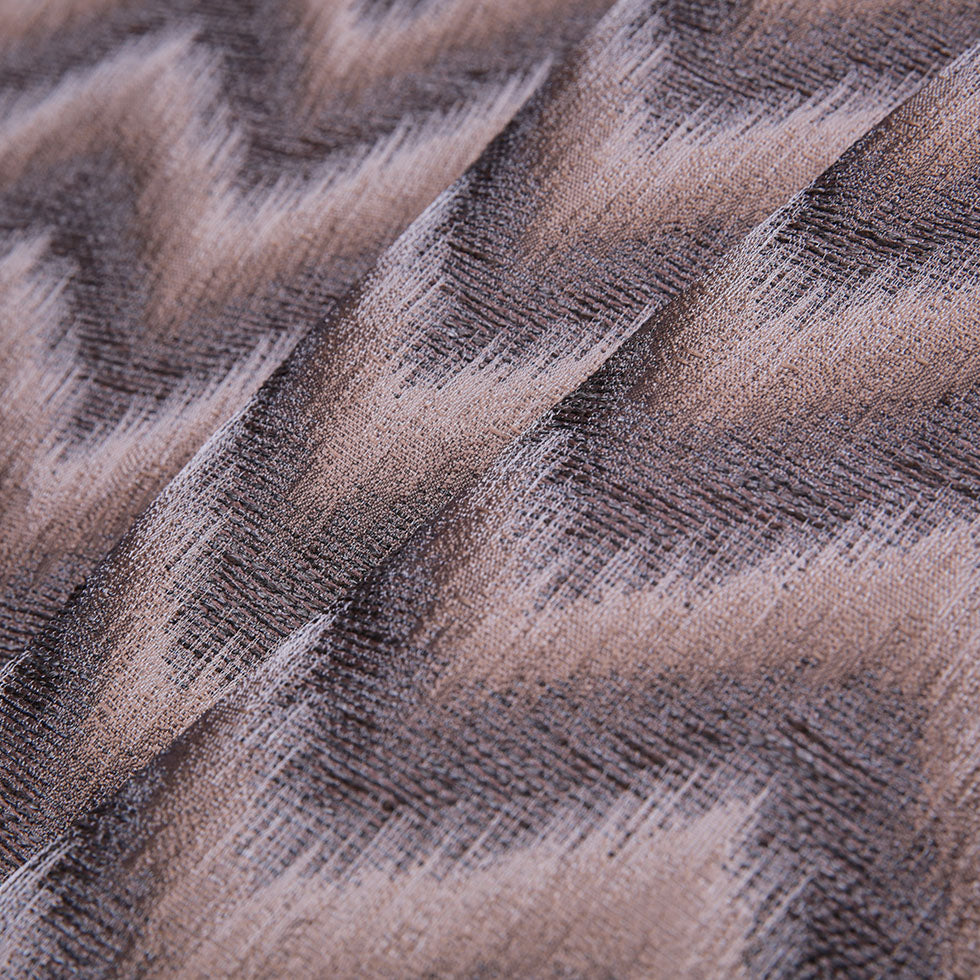 Brown Zig-Zag Geometric Polyester Woven - Folded
