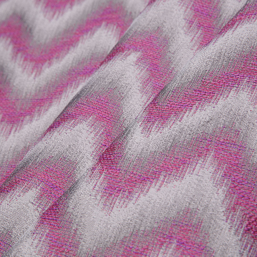 Fuchsia Zig-Zag Geometric Polyester Woven Folded