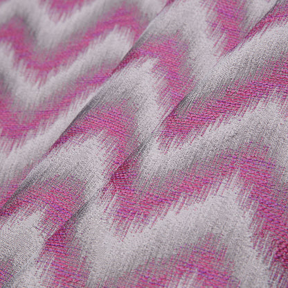 Fuchsia Zig-Zag Geometric Polyester Woven Folded