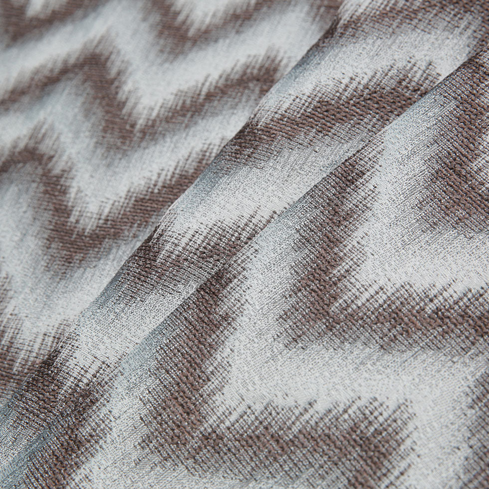 Blue Zig-Zag Geometric Polyester Woven Folded