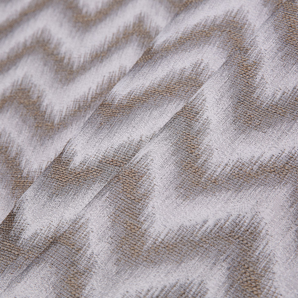 Gray Zig-Zag Geometric Polyester Woven Folded