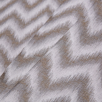 Gray Zig-Zag Geometric Polyester Woven Folded