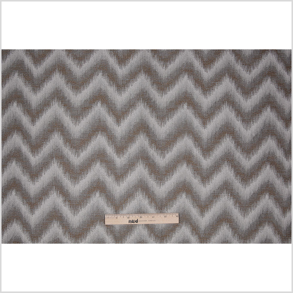 Gray Zig-Zag Geometric Polyester Woven Full