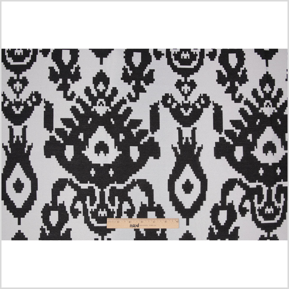 Black Geometric Polyester Brocade Full