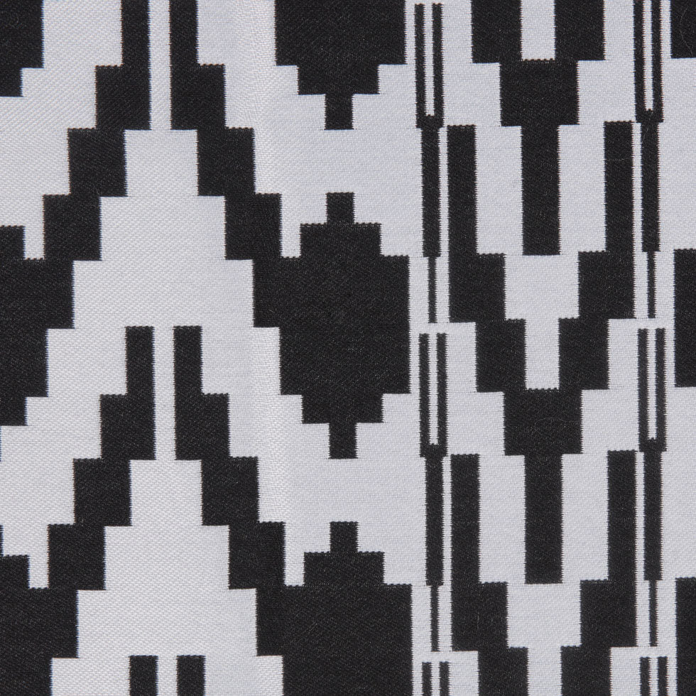 Black Geometric Polyester Brocade - Detail