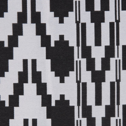 Black Geometric Polyester Brocade - Detail