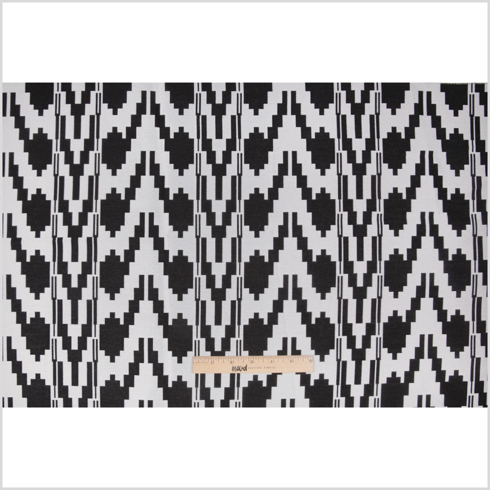 Black Geometric Polyester Brocade - Full