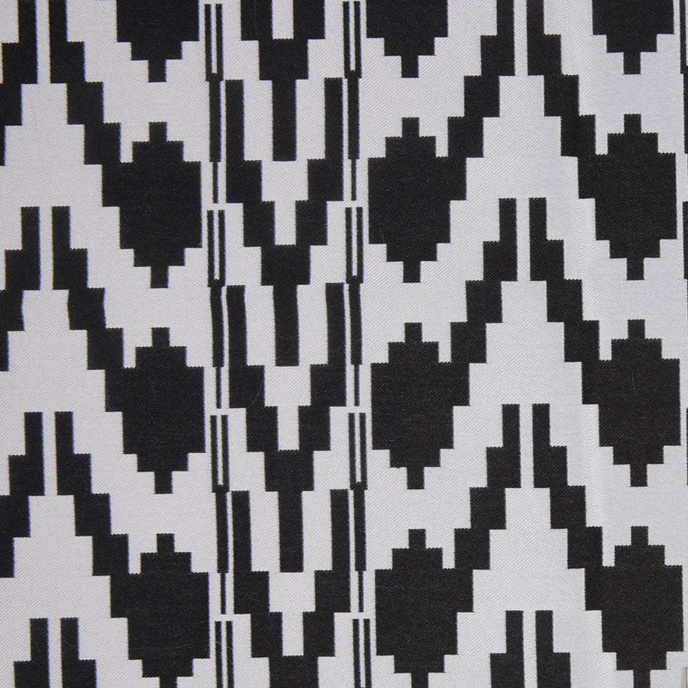 Black Geometric Polyester Brocade