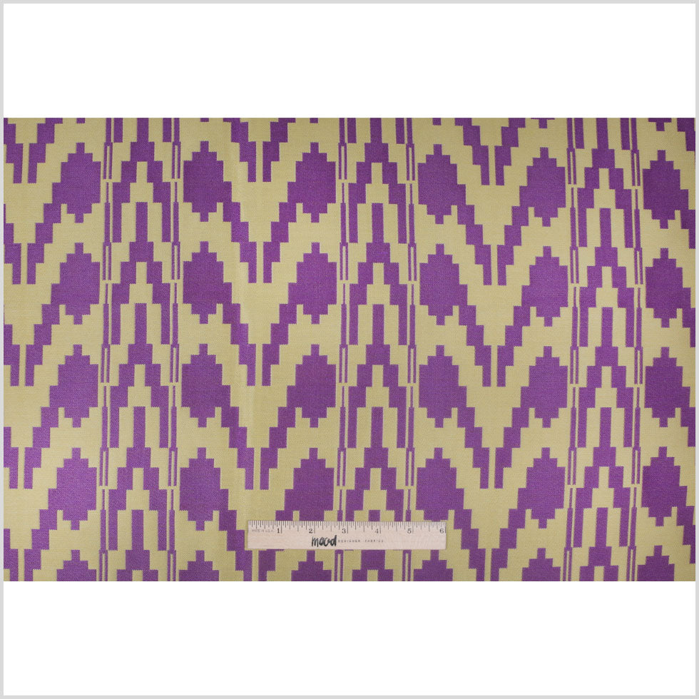 Purple Geometric Polyester Brocade Full