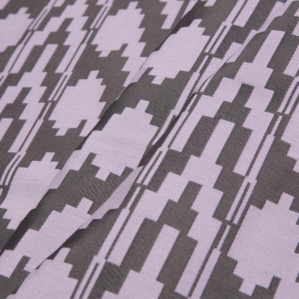 Lilac Geometric Polyester Brocade - Folded