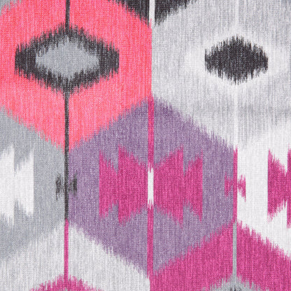 Fuchsia Ikat Geometric Upholstery Velvet Detail