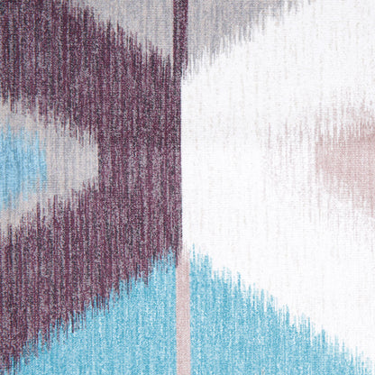 Aqua Large-Scale Ikat Geometric Upholstery Velvet Detail