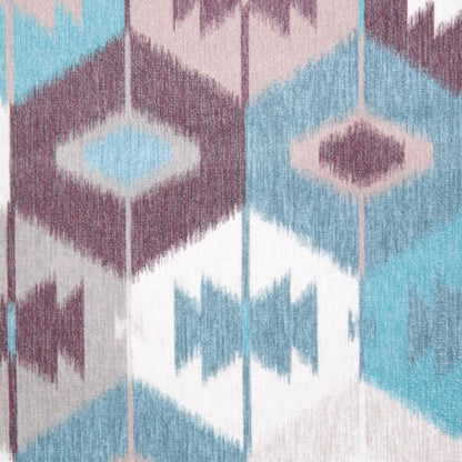 Aqua Ikat Geometric Upholstery Velvet Detail