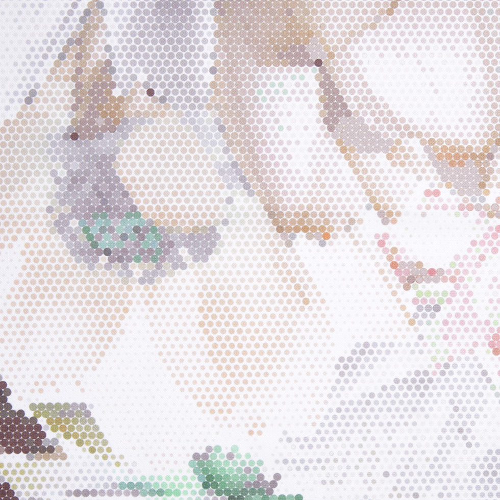 Green Pixelated Floral Upholstery Velvet