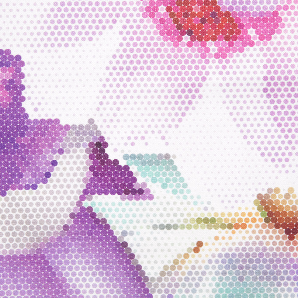 Spring Pixelated Floral Upholstery Velvet Detail