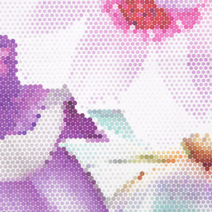 Spring Pixelated Floral Upholstery Velvet Detail