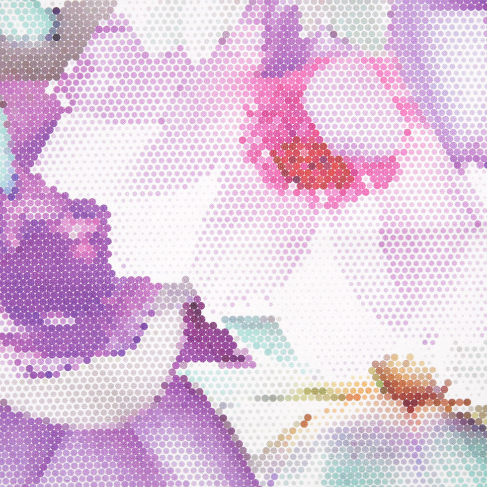 Spring Pixelated Floral Upholstery Velvet