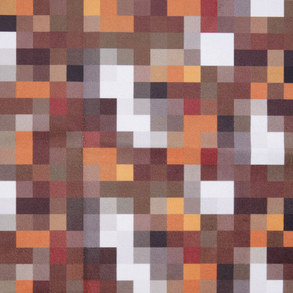 Orange Geometric Upholstery Velvet